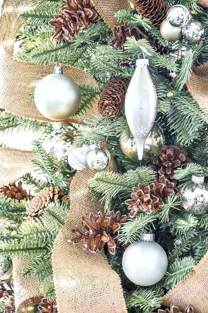 decorations on a tabletop tree