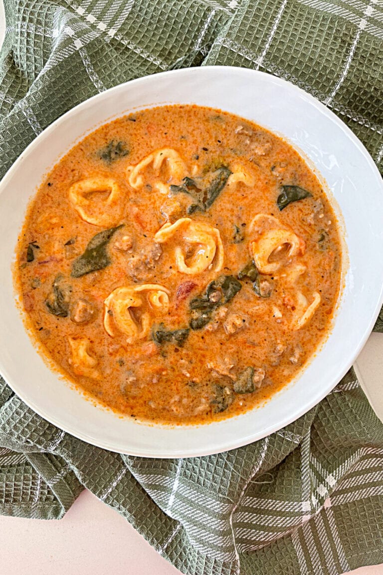 Italian Tortellini Soup With Sausage And Spinach