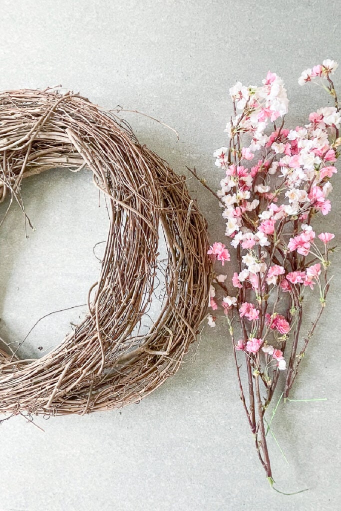 materials for spring wreath diy