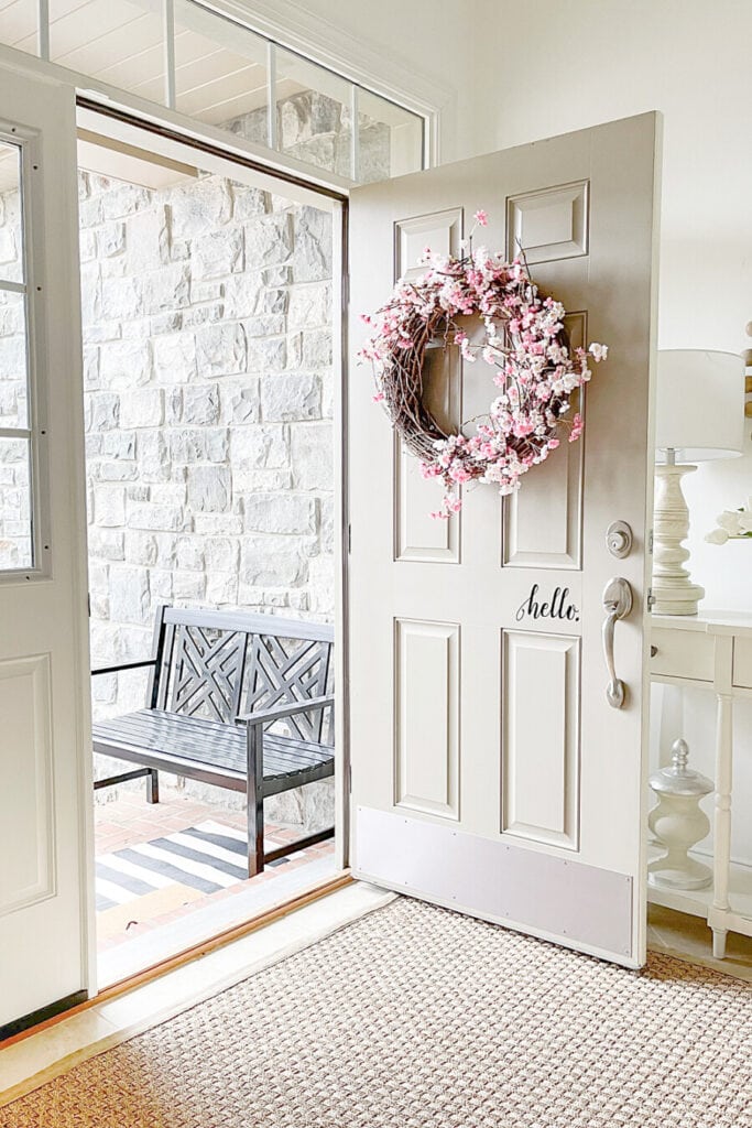open front door to the spring home tour