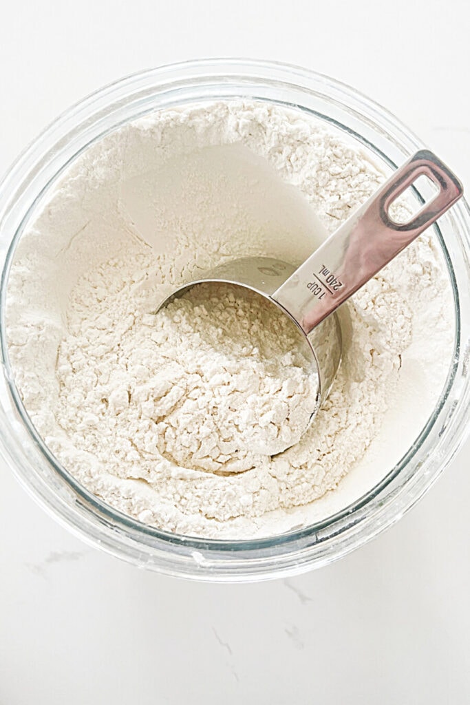 glass jar of flour