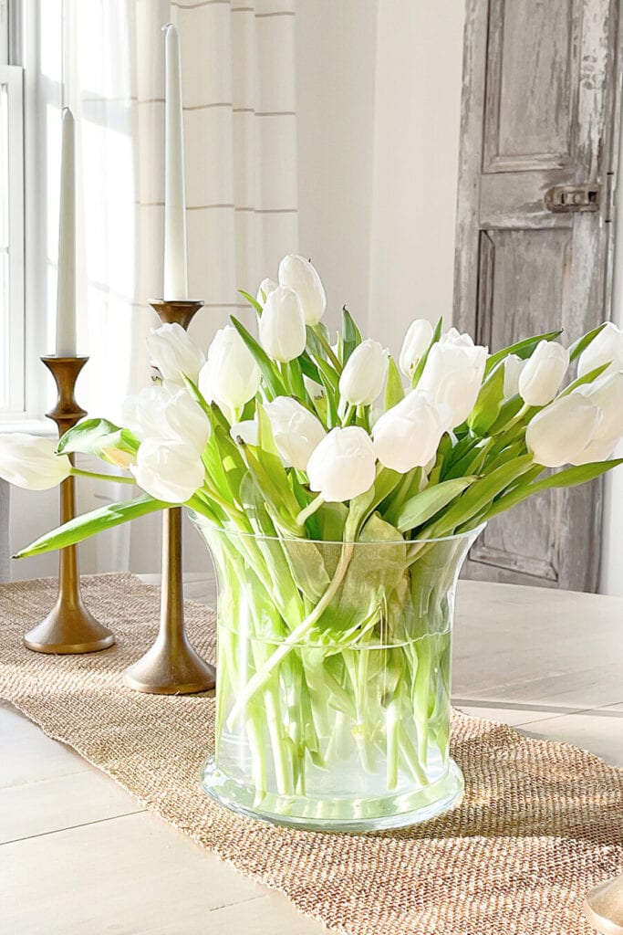 tulips on the table
