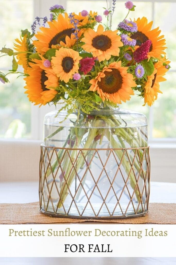 DECORATING WITH SUNFLOWERS- PIN FOR POST
