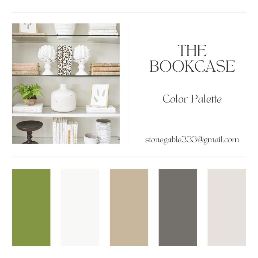 color palette of a bookcase