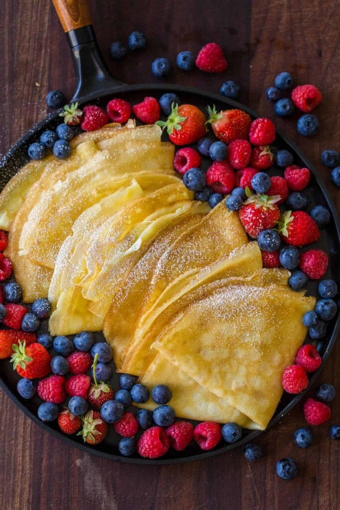 crepes and berries