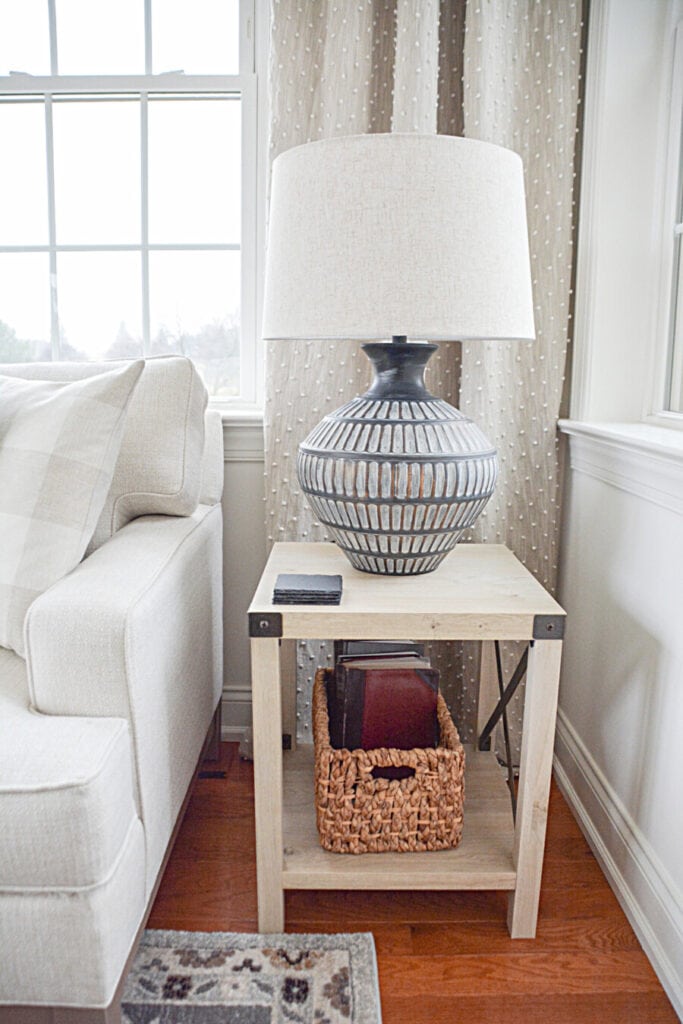 BIG LAMP ON AN END TABLE