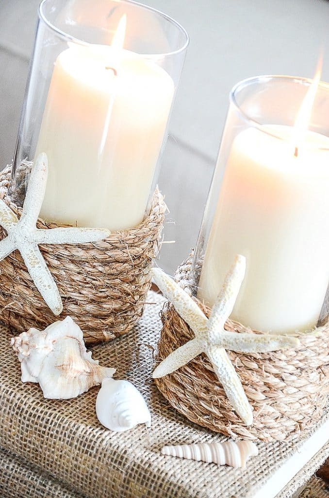 rope wrapped candle holder