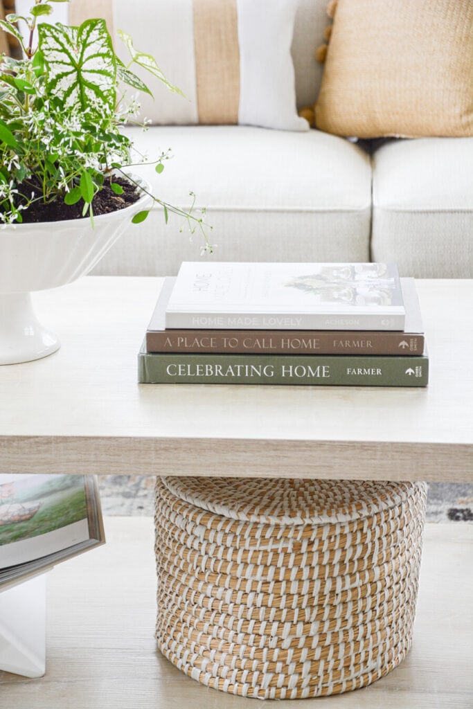 SUMMER HOME TOUR- BOOK ON A COFFEE TABLE