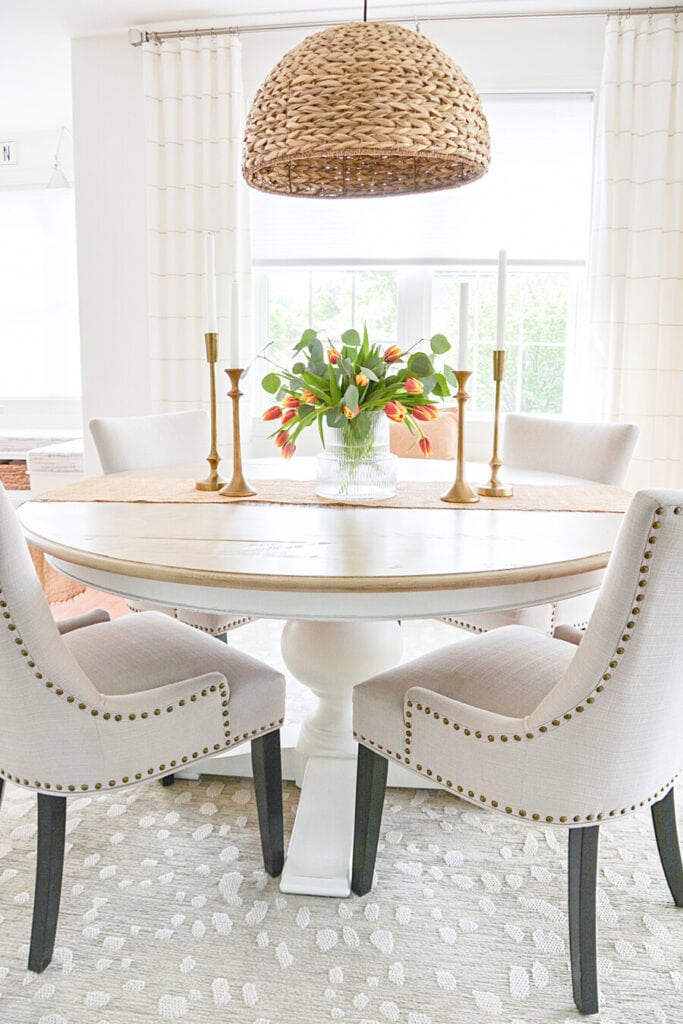 small dining room - round dining table