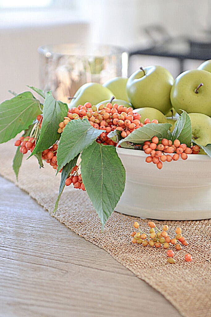 fall centerpiece with apples