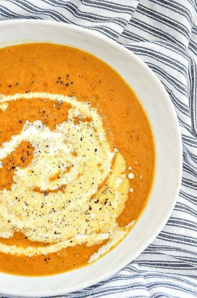 ROASTED BUTTERNUT SQUASH- bowl of soup