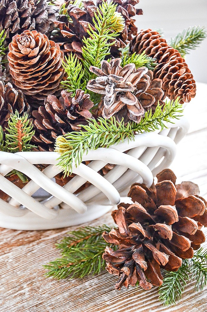 Scented Pinecone DIY+ Christmas Gift Guide+ Air Dry Ornaments+ Christmas Wreath + Christmas porch