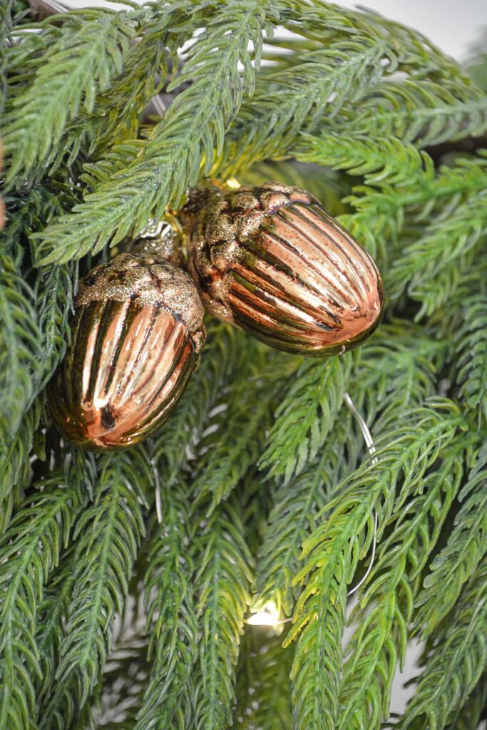 CHRISTMAS TRANSITIONAL WREATH- glass acorn ornaments