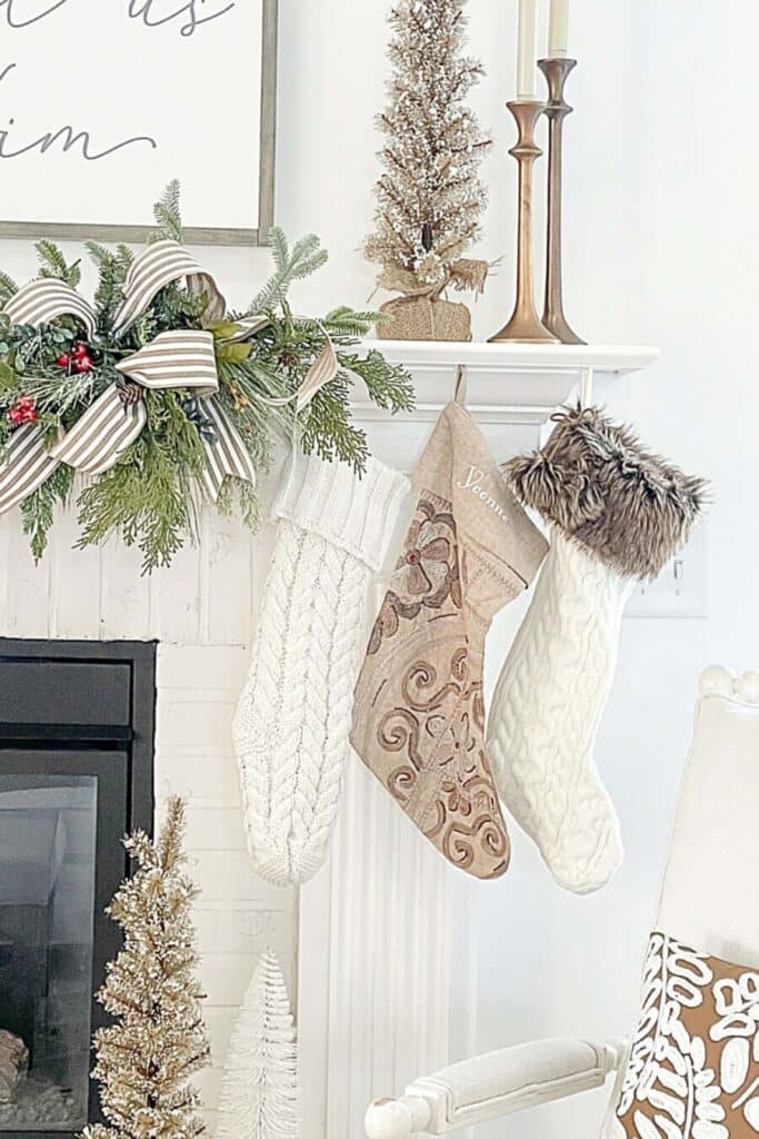 stocking on a Christmas mantels