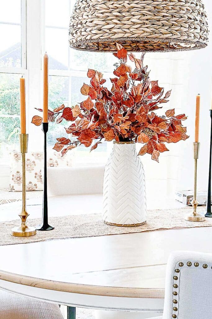NOVEMBER-vase of fall leaves