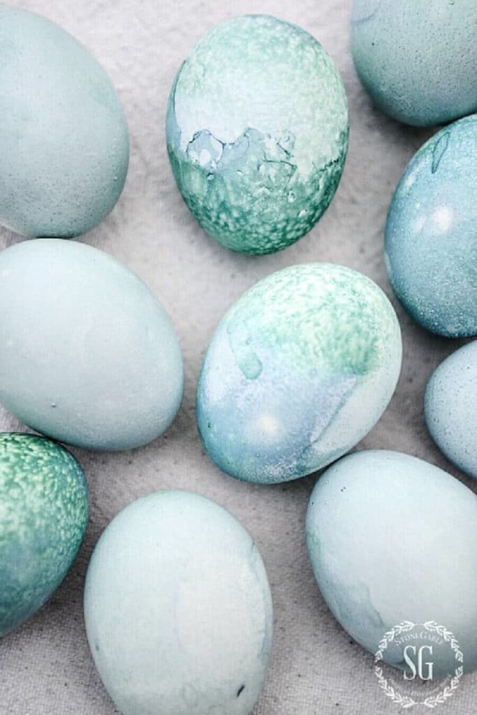 BLUE DYED EASTER EGGS